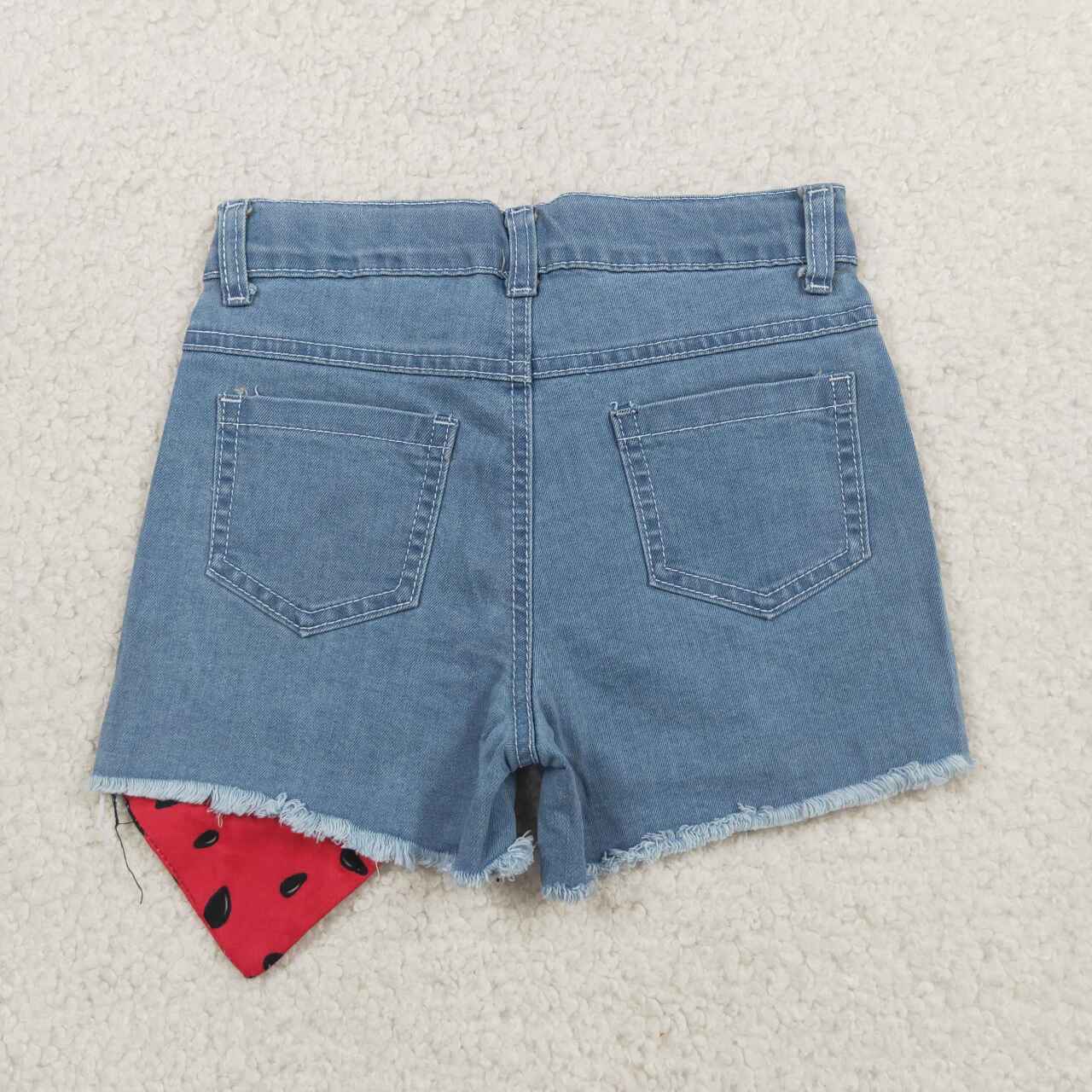 Watermelon Blue Denim Baby Girls Summer Shorts  SS0948