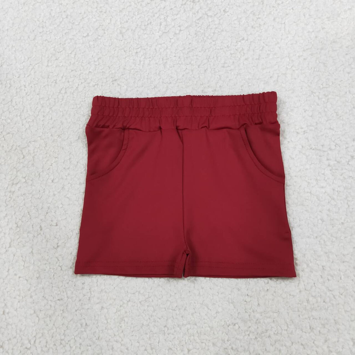 SS0962 Maroon Color Pockets Girls Active Bottom Yoga Shorts