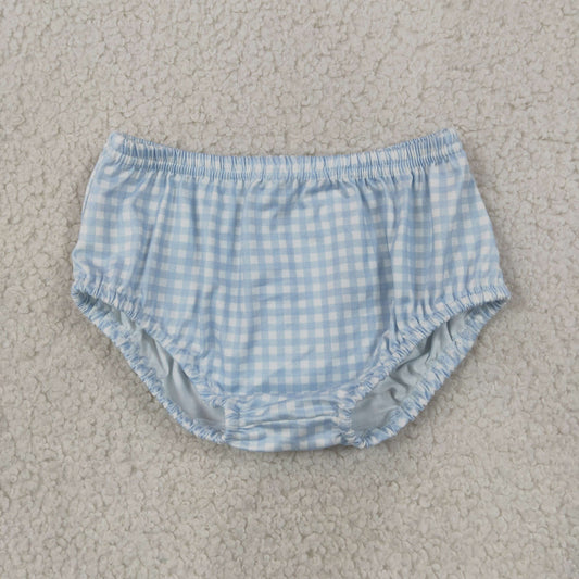 SS0964 Blue Gingham Baby Bottom Bummie Shorts
