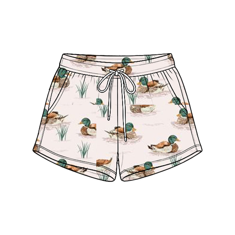 8.25 Preorder SS1010 Duck Pink Print Pockets Boys Bottom Shorts