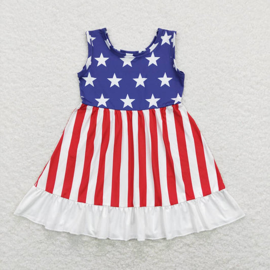 GSD0667 Stars Stripes Baby Girls 4th of July Sleeveless Dress