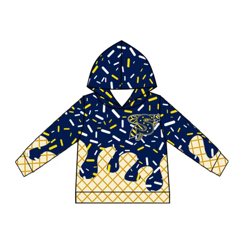 (Custom Design Preorder MOQ 5)  Teams Stephenville Sprinkles Print Kids & Adult Long Sleeve Hoodie Top