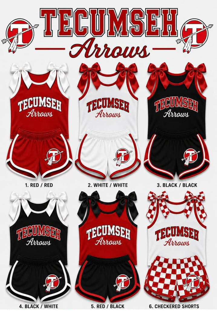 (Custom Design Preorder MOQ 5) Teams Tecumseh Arrows Bows Vest Top Shorts Mommy and Me Summer Yoga Clothes Set