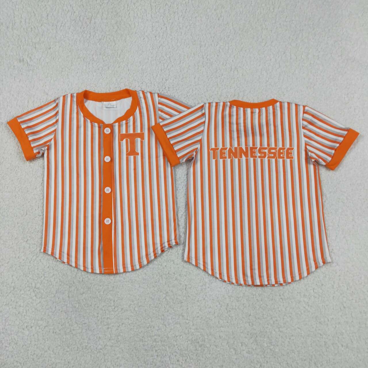 BT1747 Teams Tennessee Stripes Orange Print Boys Short Sleeve Tee Shirts Top