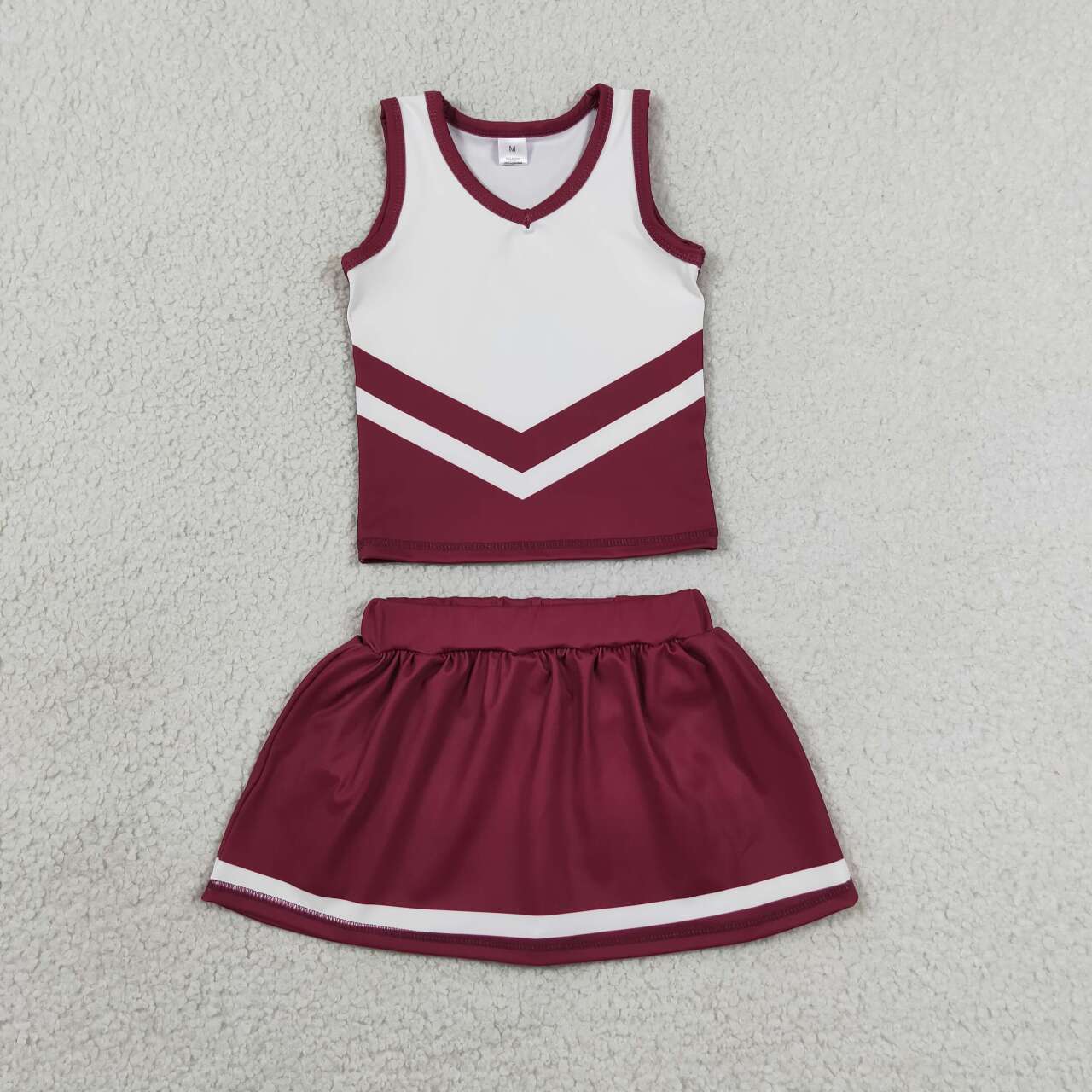 GSD4195 Girls Dark Red Team Active Tank Top + Skort Outfits