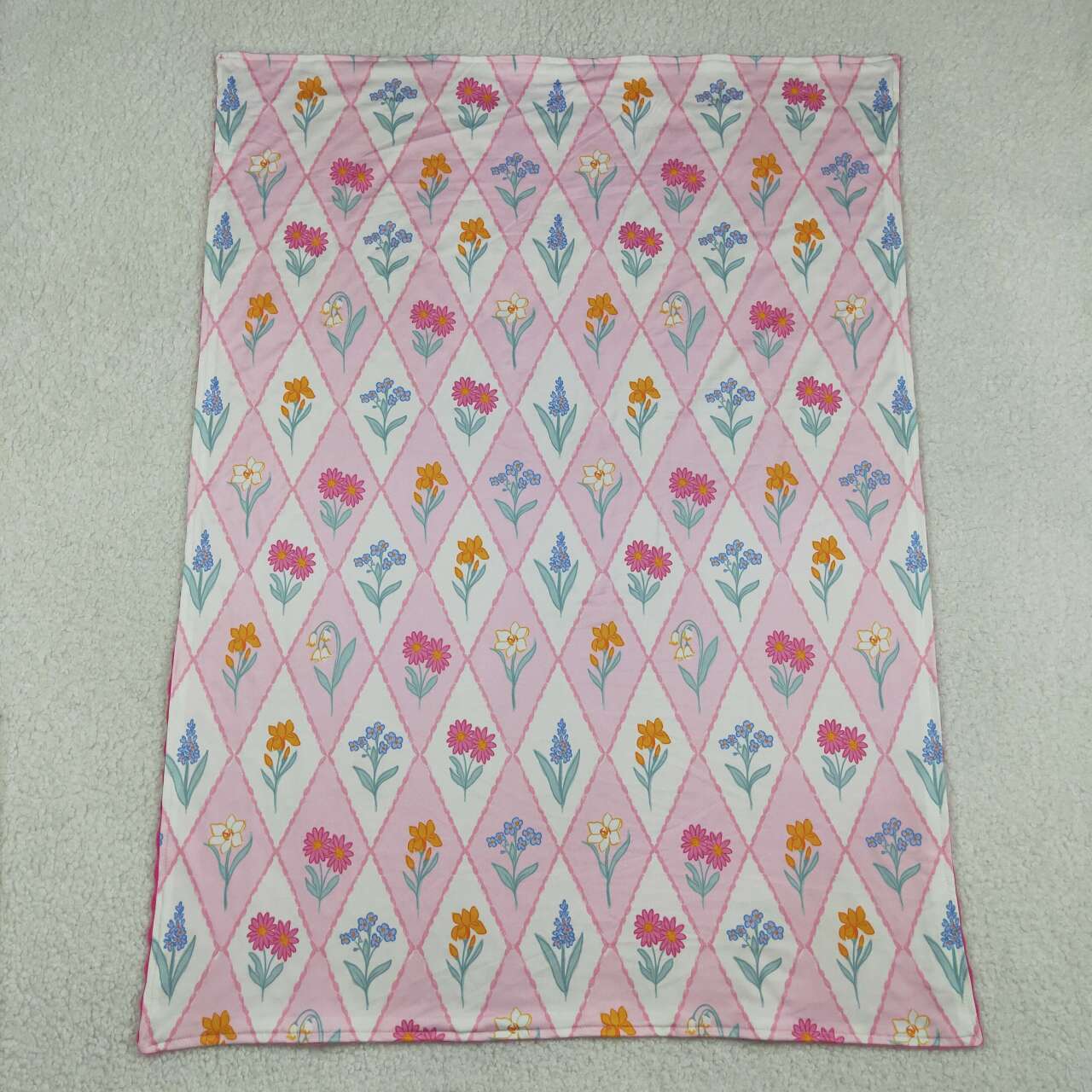 BL0233 Baby Toddler Girls Flowers Blanket