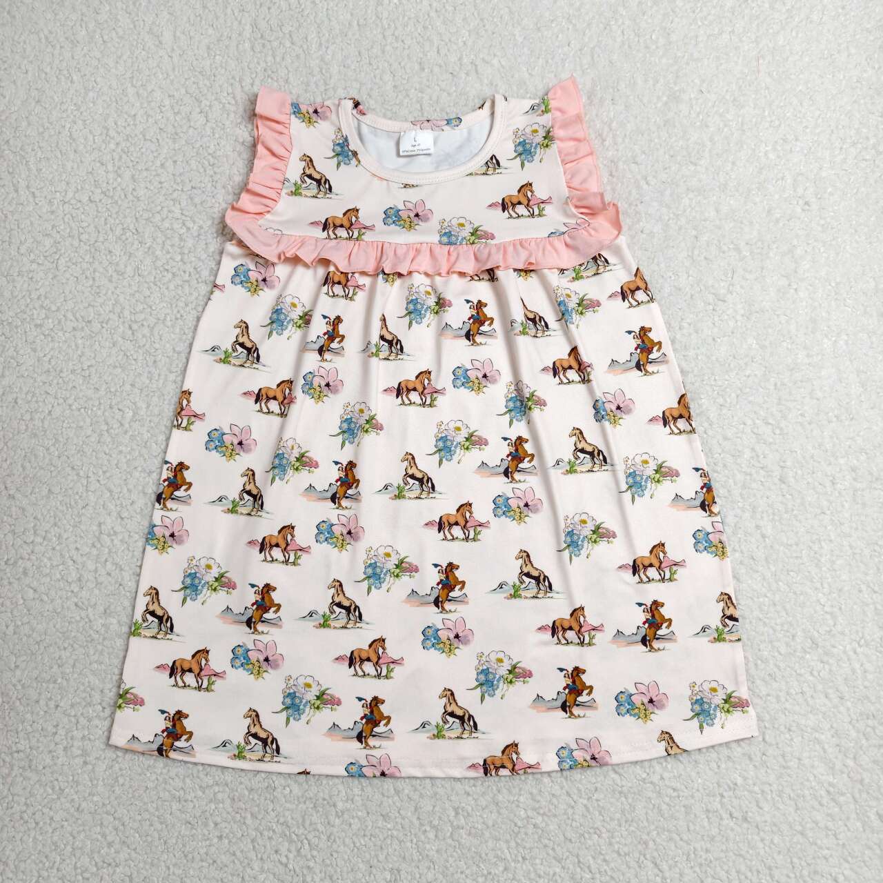 GSD1940 Baby Girls Cowgirl Flowers Sleeveless Western Dress