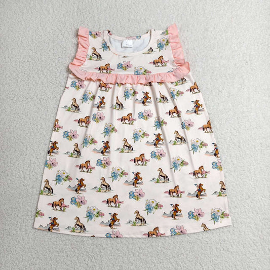 GSD1940 Baby Girls Cowgirl Flowers Sleeveless Western Dress