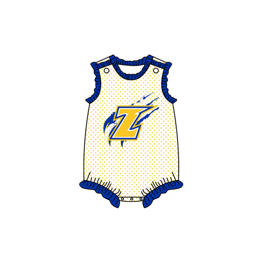 (Custom Design Preorder MOQ 5 ) Teams Zayalla Eagles Polka’d Dots Baby Girls Summer Romper