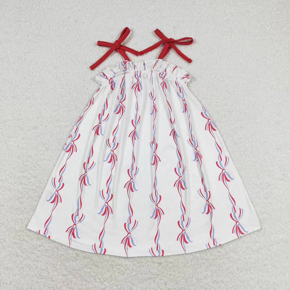 Baby Girls 4th Of July Bows Sibling Rompers Dresses Clothes Sets