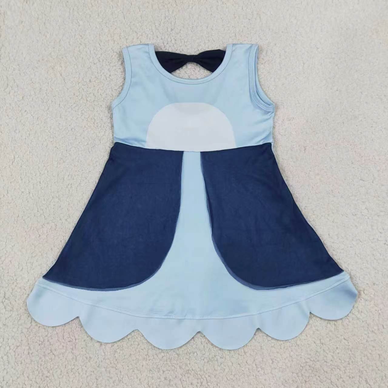 Sibling Toddler Girls Princess Character Sleeveless Dress Scalloped Hem