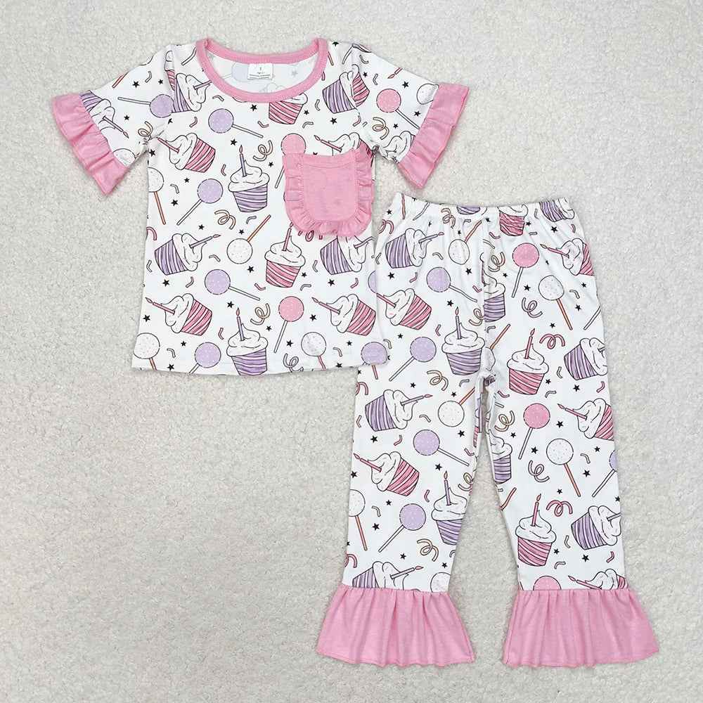 Baby Girls Birthday Sibling Brother Tops Pants Pajamas Clothes Set