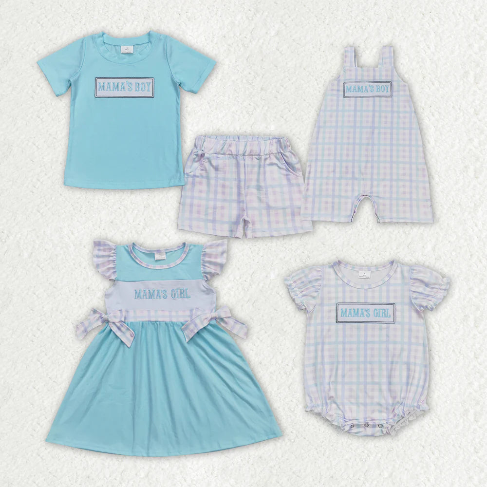 Baby Boys Girls Embroidery Mama's Boy Girl Sibling Brother Mother's Day Clothes Set
