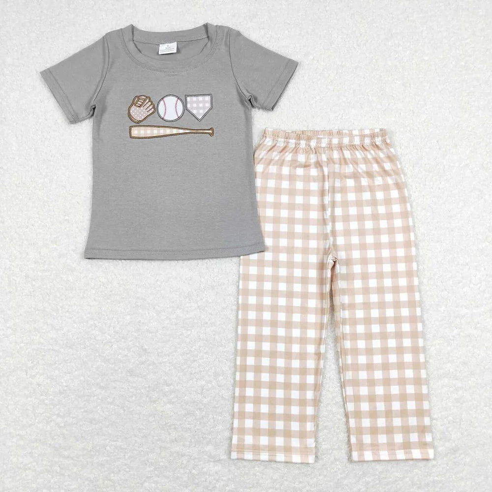 Sibling Baby  Girls Boys Baseball Embrodiery Outfit Dress and Romper