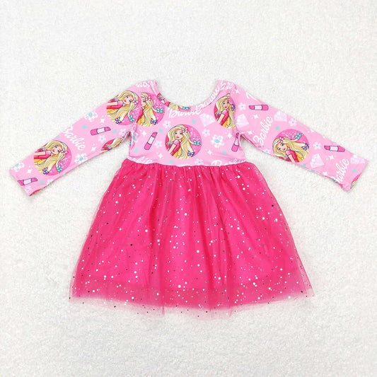 Baby Girls Valentine Doll Pink Long Sleeve Tutu Dress