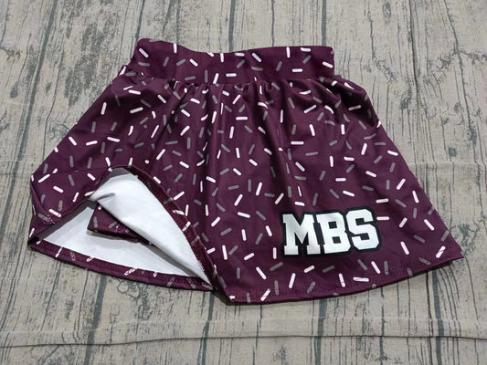 (Custom Design Preorder MOQ 5) Adult Teams MBS Wine Sprinkles Woman Summer Bottom Yoga Skort