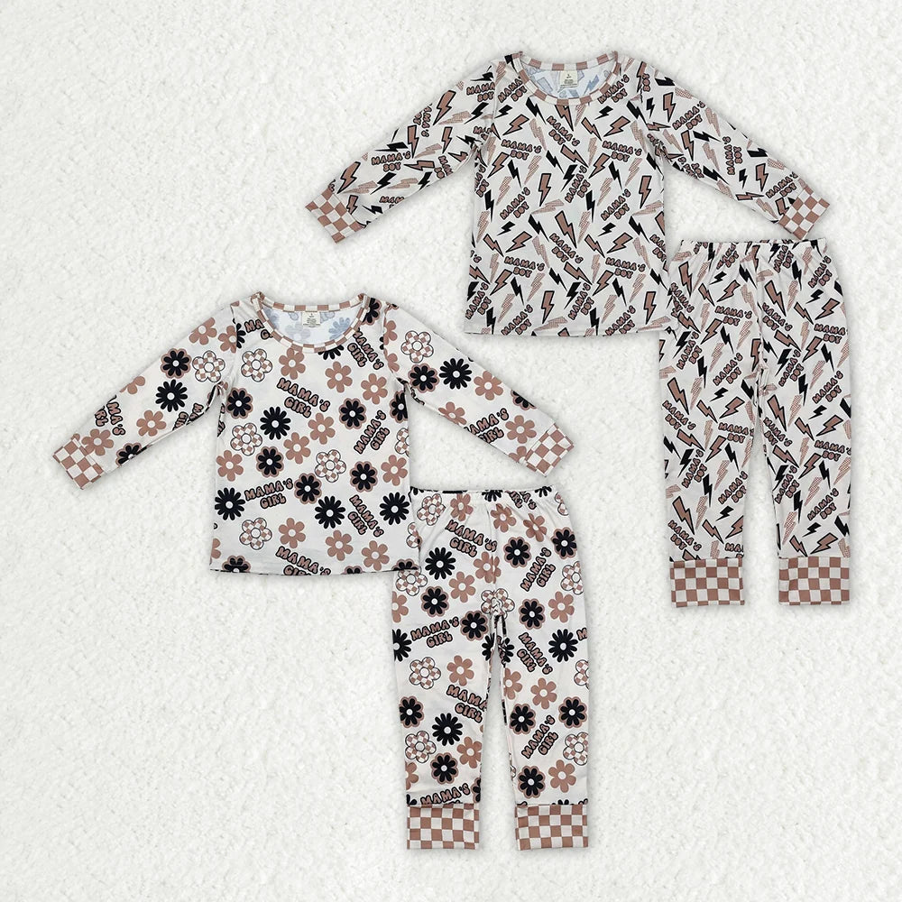 Sibling  Mama's Girl Boy Long Sleeve Pajama Set