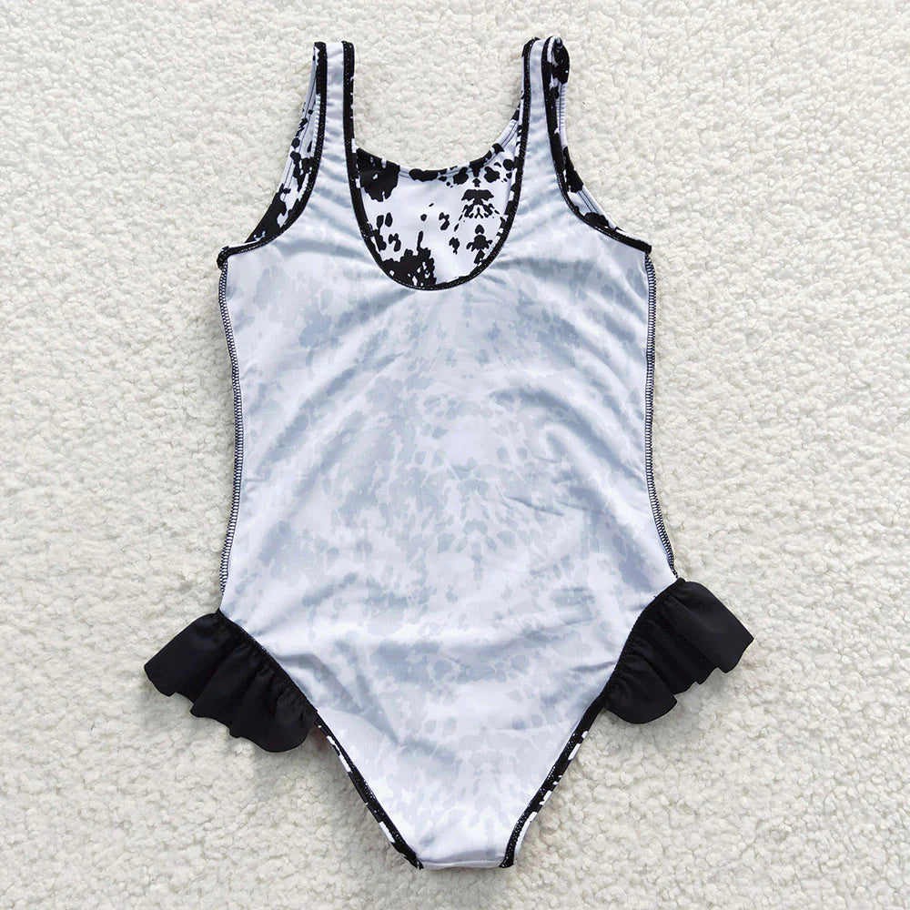Baby Girls Summer Cow Print One Piece Swimsuits