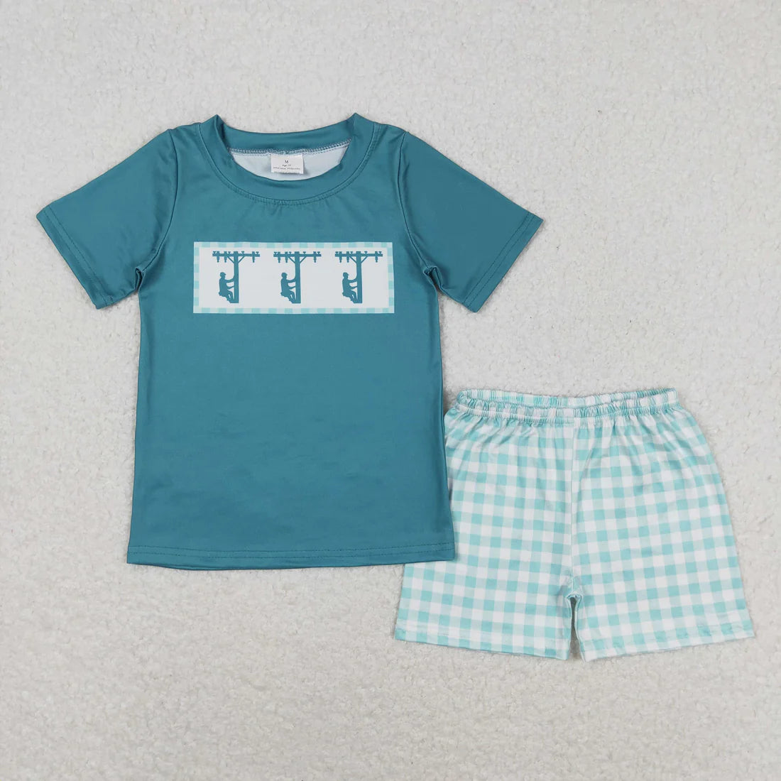 Baby Girls Boys Sibling Line Workers Summer Rompers Clothes Sets