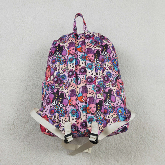 Baby Kids Demon Hunter Flowers Zipper School Back Bags
