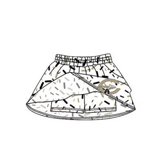 (Custom Design Preorder MOQ 5)  Teams Comanche Sprinkles Print Girls & Woman Bottom Skort