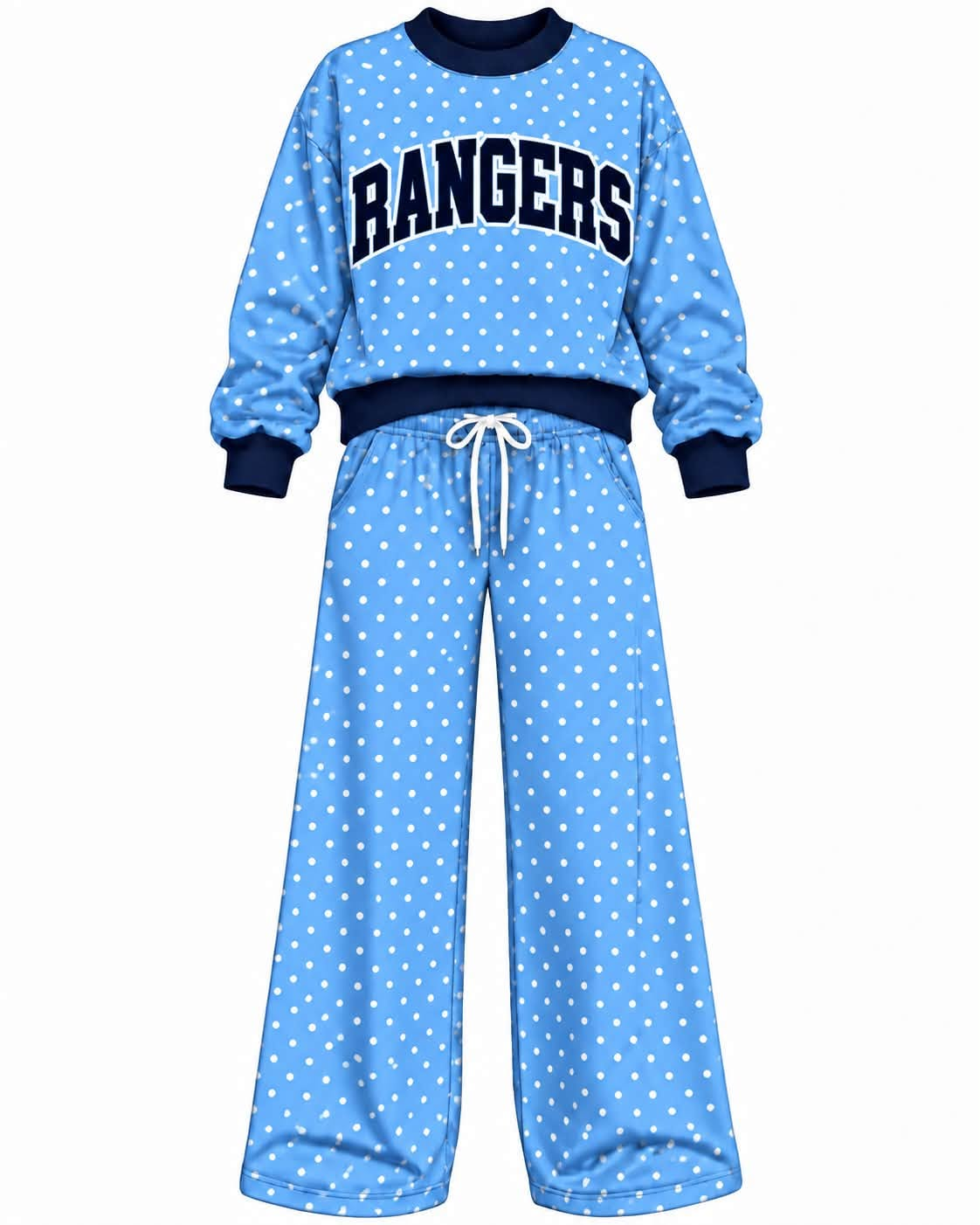 Preorder( 5  MOQ) Baby Girls  Ranesrs Blue Polka Dot Outfit