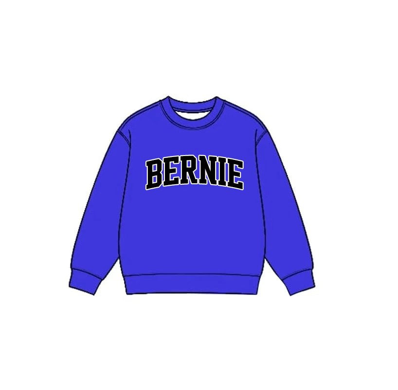 (Custom Design Preorder MOQ 5) Teams Bernie Black Letter Print Kids & Adult Long Sleeve Tee Shirts Top