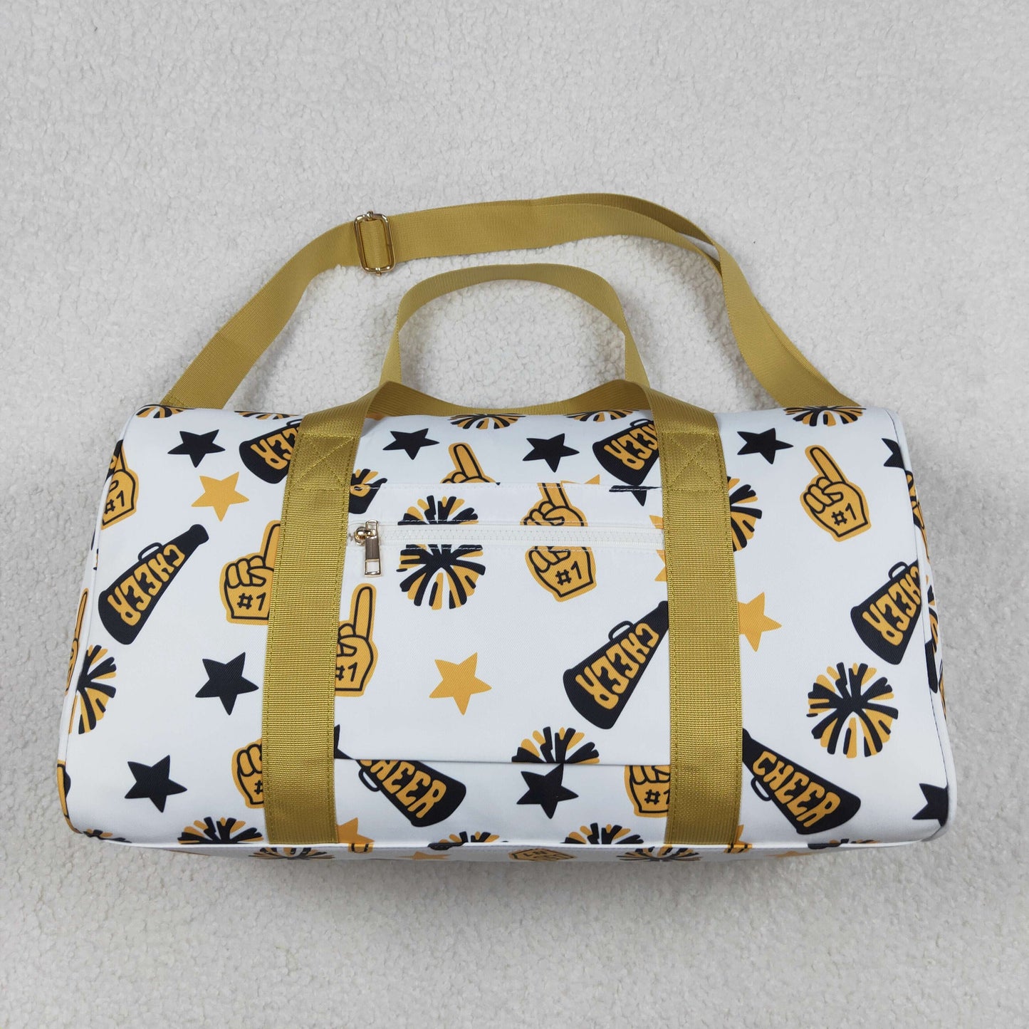 Adult Team Black Gold Cheer Fireworks Zipper Gym Bags