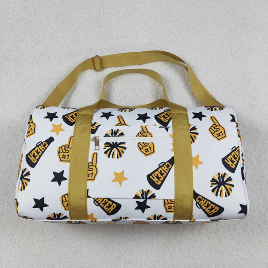 Adult Team Black Gold Cheer Fireworks Zipper Gym Bags
