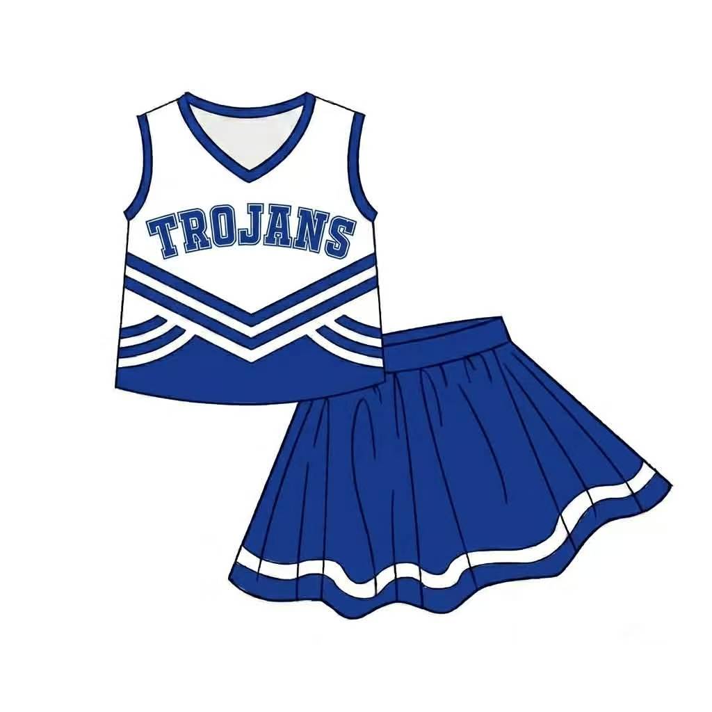 (Custom Design Preorder MOQ 5) Girls  Sport Tram Trojans Skort Set