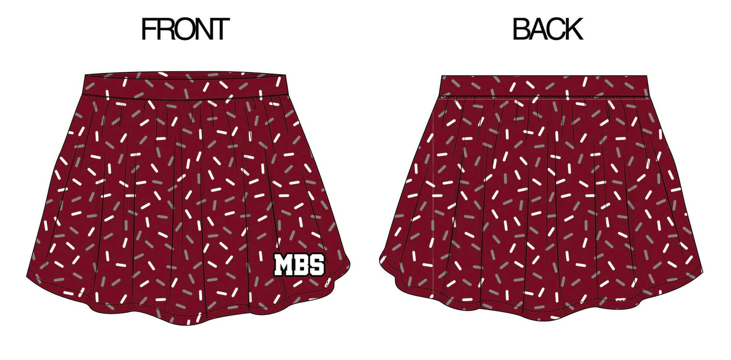 (Custom Design Preorder MOQ 5) Teams MBS Wine Sprinkles Baby Girls Summer Yoga Skort