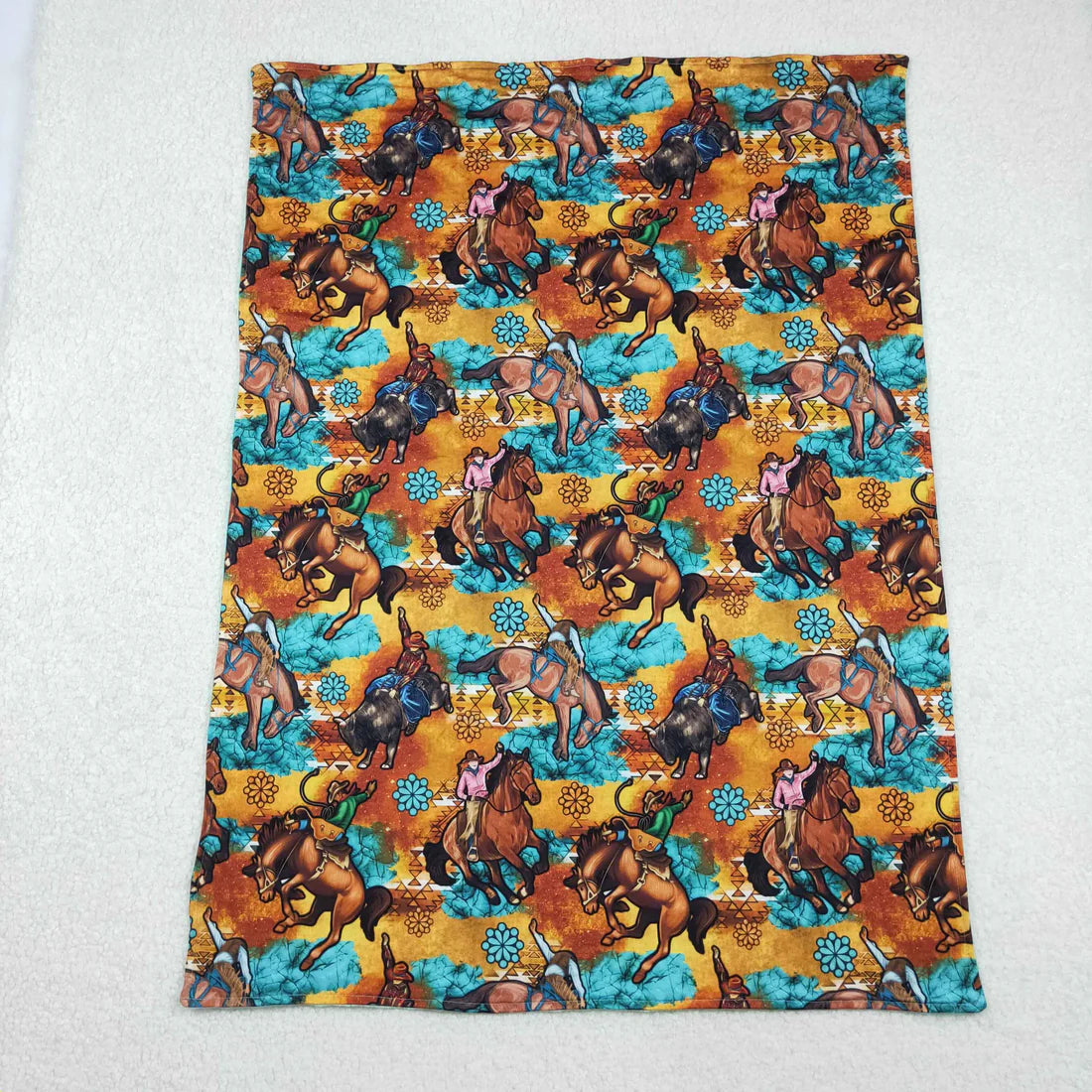 Baby Toddler  Western Horse Rodeos Minky Blankets