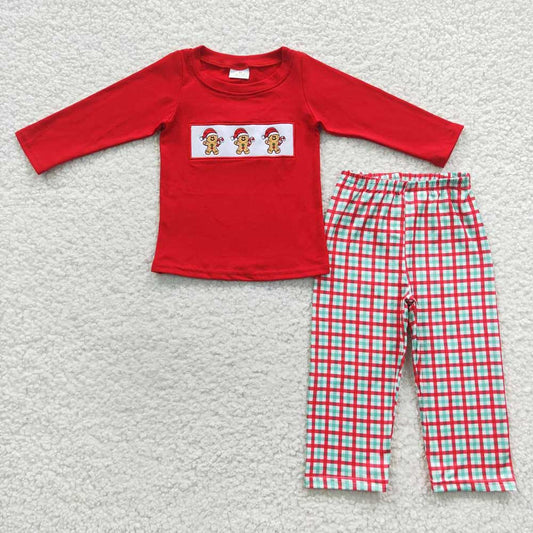 Baby Boys Embroidery Gingerbread Shirts Pants Clothes Sets