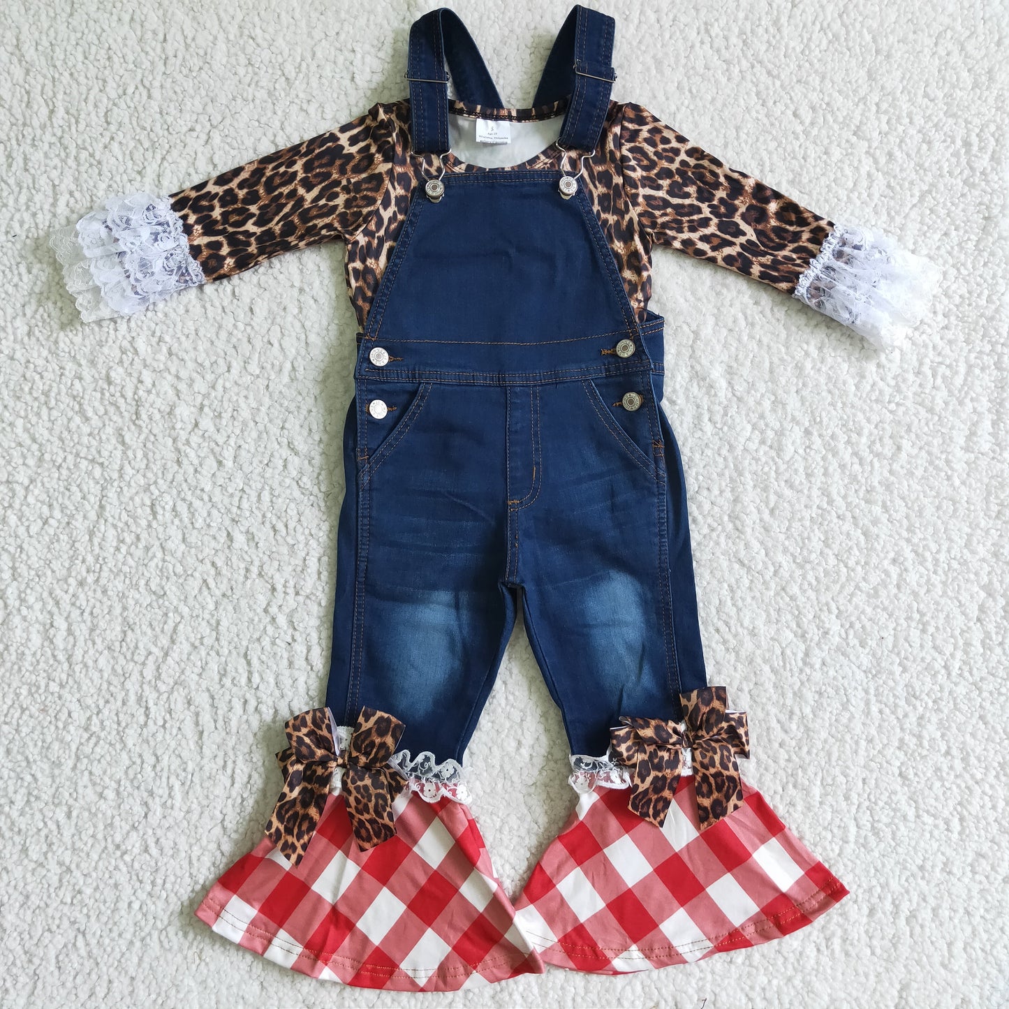 Baby girls suspender denim overall jumpsuit Christmas outfits GLP0235