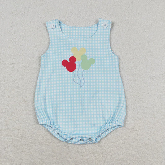 Baby Boys Blue Mouse Balloons Sibling Brother Rompers Clothes Sets）