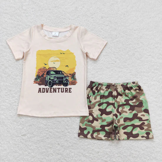 Baby Boys Adventure Shirts Tops Camo Shorts Set