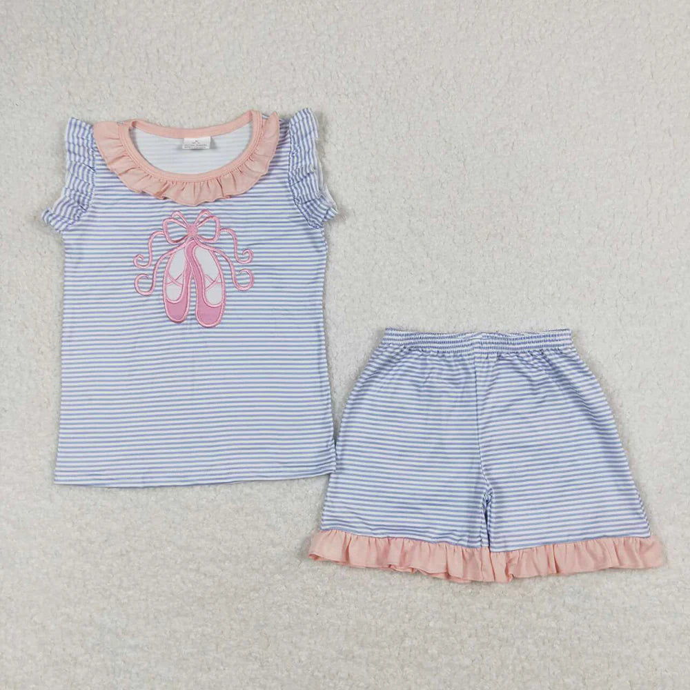 Baby Girls Sibling Dance Shoes Ballet Design Rompers Dresses Clothes Sets