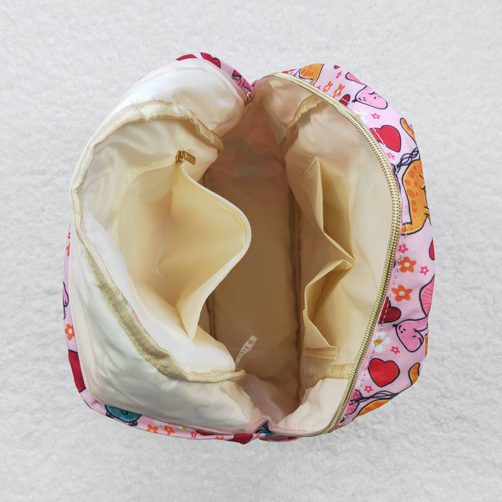 Baby Children Pink Hearts Dinosaur Back Bags