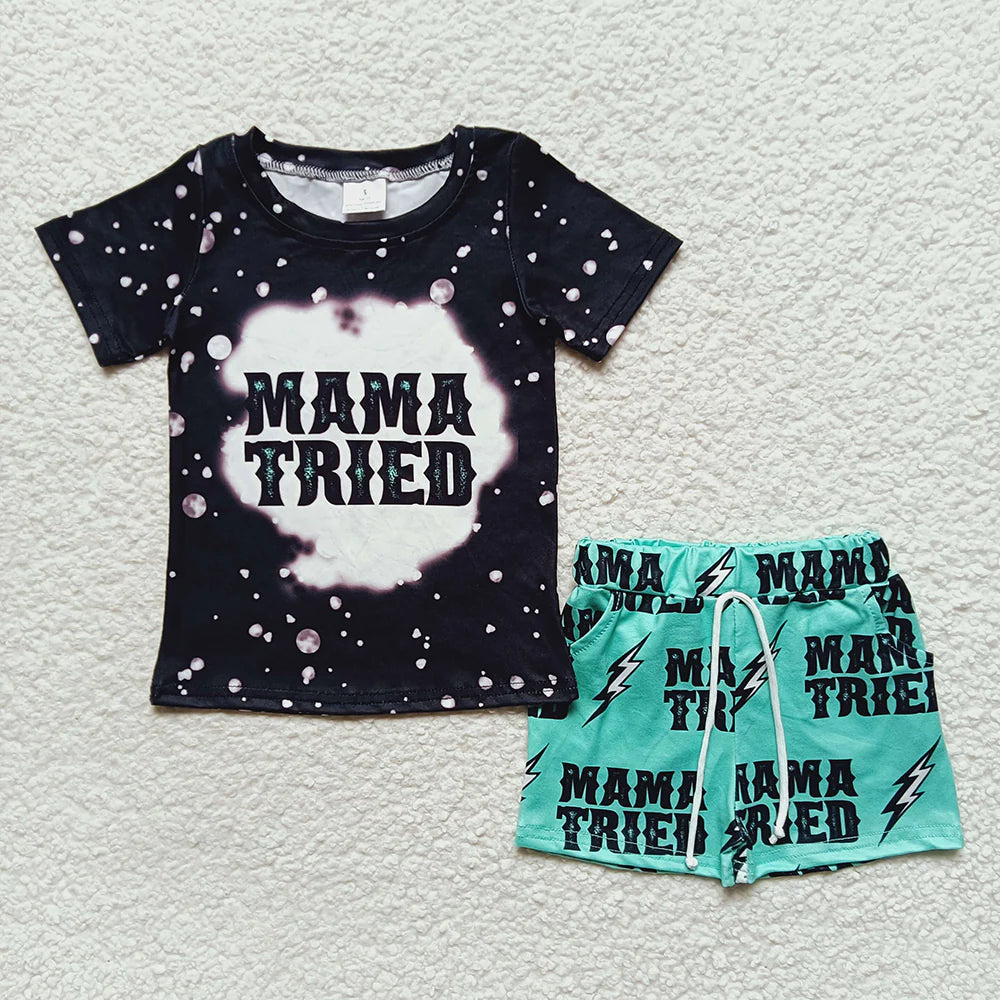 Baby Boys Mama Tried Summer Shorts Sets