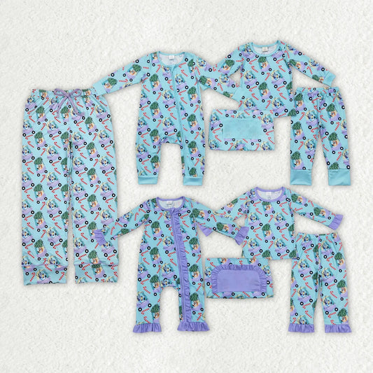 Family Adult Baby Girls Christmas Dogs Candy Pajamas Clothes Set