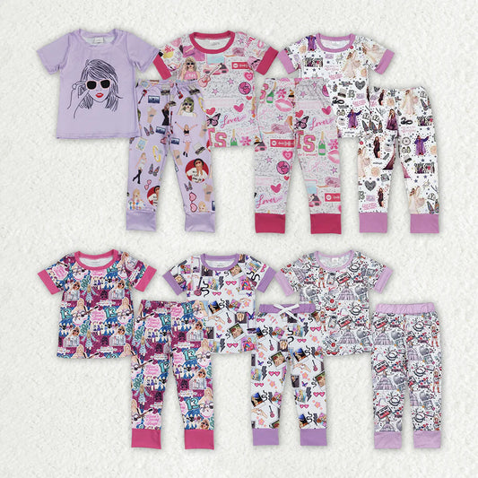 Sibling Baby Girls Singer Shirt Pants Pajamas Clothes Sets
