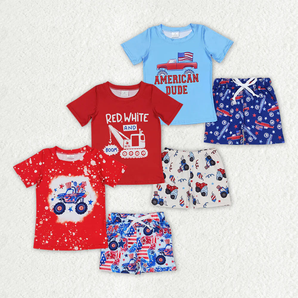 Sibling Baby Boys 4th Of July Tee Top Summer Kids Outfits Sets 3-6M to 7-8T