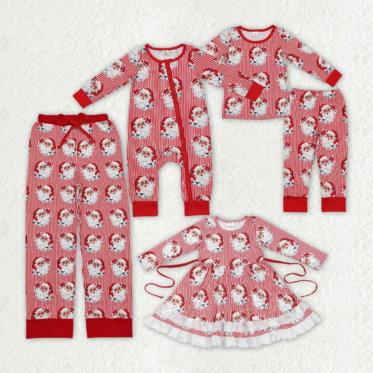 Santa Red Stripes Print Family Christmas Styles
