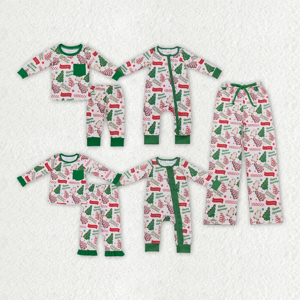 Gingerbread Debbie Cake Print Family Christmas Pajamas Styles