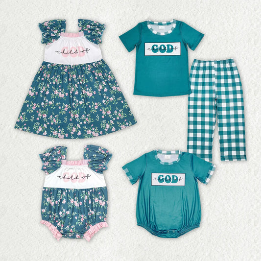 Sibling Baby  Girls Boys  Child Of Dog Floral Dress Outfit Bubble Romper