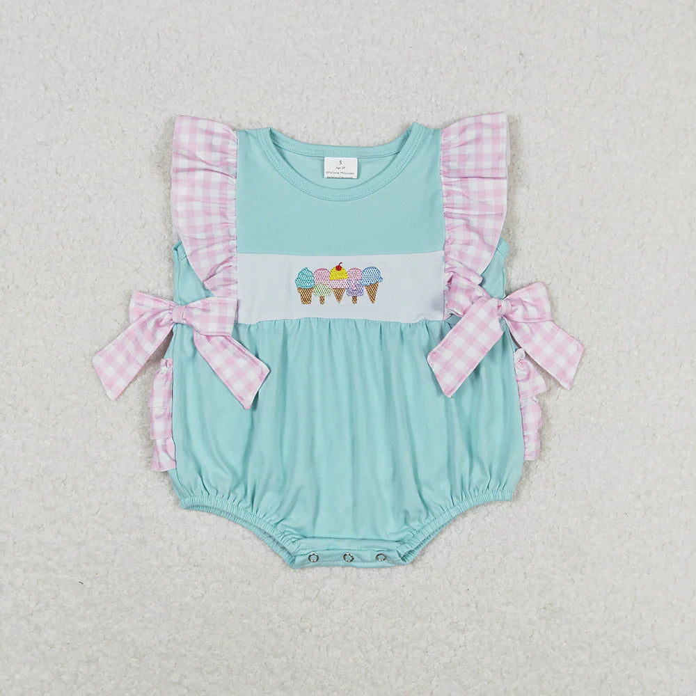 Baby Girls Popsicle Sibling Sister Rompers Dresses Outfits Clothes Sets