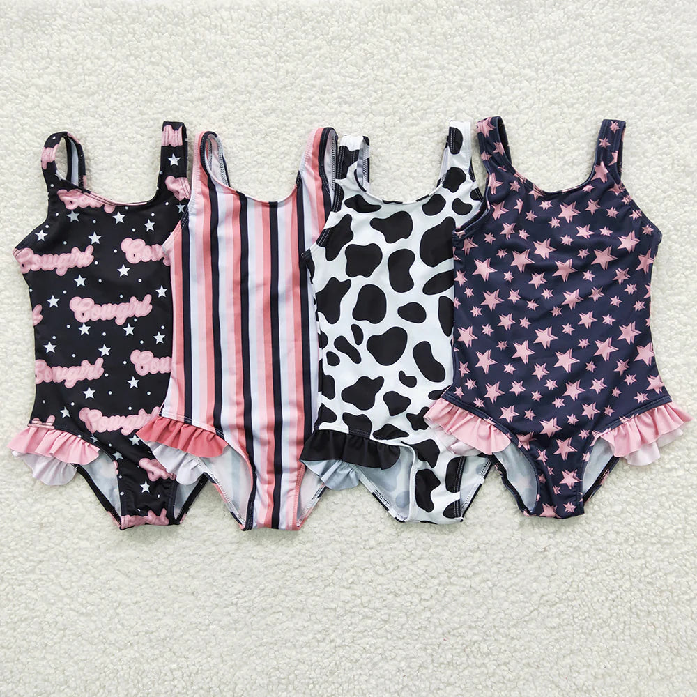 Baby Girls Sibling Western One-piece Swimsuits Bathing Suit