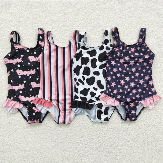 Baby Girls Sibling Western One-piece Swimsuits Bathing Suit